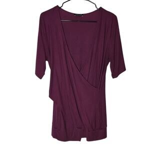 Universal Standard Purple Crossover Faux Wrap Shirt Women's Small